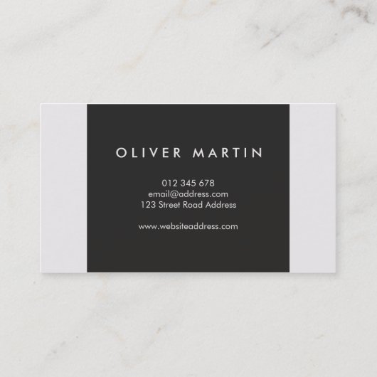 Beruflich Moderne Minimalistische Dunkelheit und l Visitenkarte (Rückseite)