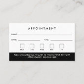 Beruflich Moderne Minimalistische einfache Ernennu Visitenkarte (Rückseite)