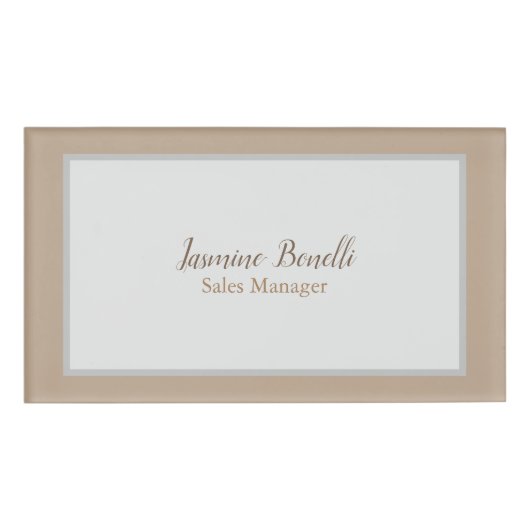 Beruflich Moderne Minimalistische Pastellfarben Namenschild (Vorderseite)