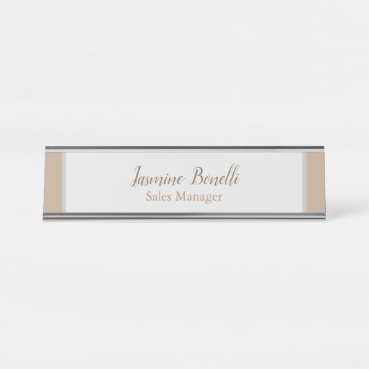 Beruflich Moderne Minimalistische Pastellfarben Schreibtischnamensplakette (Vorderseite )