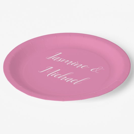 Beruflich Moderne Minimalistische Rosa Farbe Pappteller (Schrägansicht)