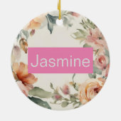 Beruflich Moderne Minimalistische Rose Blumenname Keramik Ornament (Hinten)