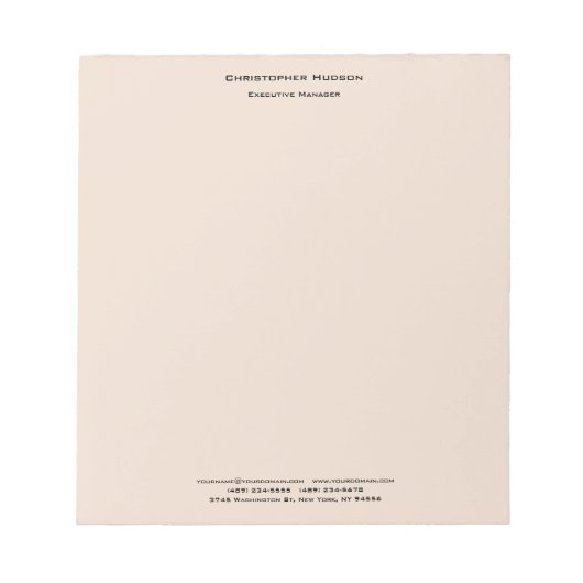 Beruflich Moderne Minimalistische Schlichte Wäsche Notizblock (Vorderseite)