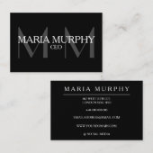 Beruflich-moderne Monogramm-Visitenkarte Visitenkarte (Vorne/Hinten)