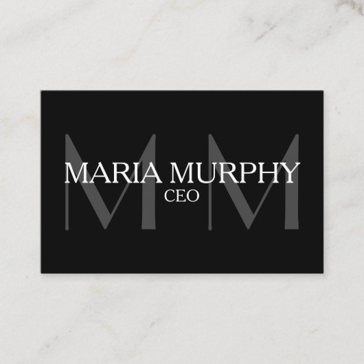 Beruflich-moderne Monogramm-Visitenkarte Visitenkarte (Vorderseite)