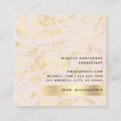 Beruflich Moderne Rosa Imitats Gold Foil Chic Quadratische Visitenkarte (Rückseite)