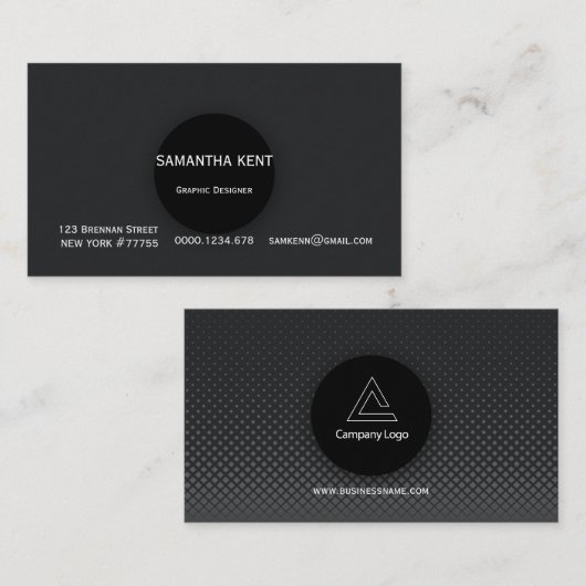 Beruflich Moderne Schwarz-Grau Visitenkarte (Vorne/Hinten)