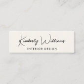 Beruflich-moderne Script QR Code Cream Mini Visitenkarte (Vorderseite)