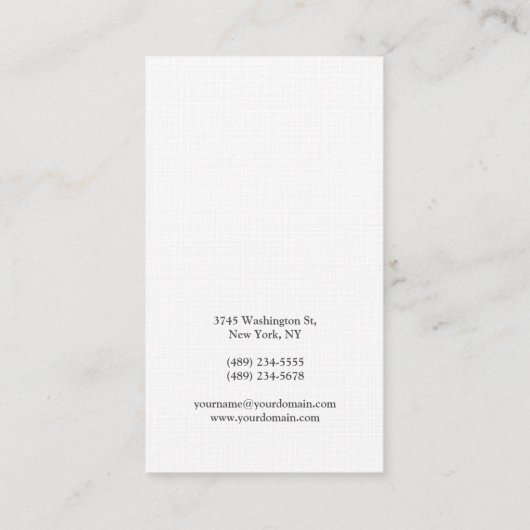 Beruflich Moderne, stilvolle Kalligraphie-Linen Visitenkarte (Rückseite)