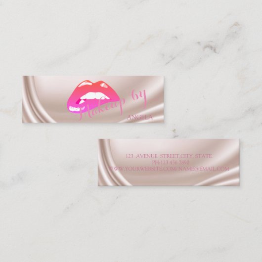 Beruflich Moderne, stilvolle Saten-Lips Mini Visitenkarte (Vorne/Hinten)