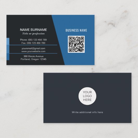 Beruflich Moderne Visitenkarte mit QR-Code (Vorne/Hinten)