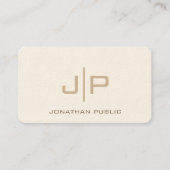 Beruflich-moderne Vorlage Monogram Luxuscreme Visitenkarte (Vorderseite)