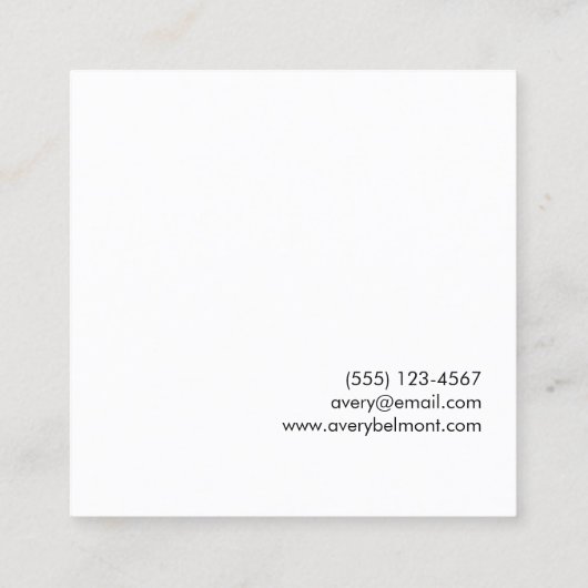 Beruflich Moderner, einfacher Schwarzer Minimalist Quadratische Visitenkarte (Rückseite)