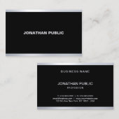 Beruflich Moderner Glamour Schwarzes Silber Elegan Visitenkarte (Vorne/Hinten)