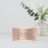 Beruflich Moderner Gold Glitzer Minimalismus Rose Visitenkarte (Stehend Vorderseite)
