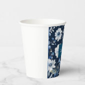 Beruflich Moderner Minimalistischer Blauer Blumenn Pappbecher (Rechts)