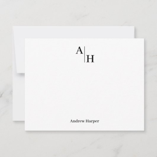 Beruflich Moderner Minimalistischer Mit Monogramm Mitteilungskarte (Vorderseite)