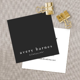 Beruflich Moderner Minimalistischer Schwarzer Plat Quadratische Visitenkarte
