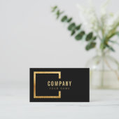 Beruflich Moderner Schwarzer Glitzer Elegant Visitenkarte (Stehend Vorderseite)