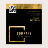 Beruflich Moderner Schwarzer Goldschmied Visitenkarten (Außenseite Aufgefaltet)