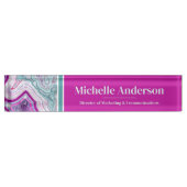 Beruflich Modernes Agate Elegante Namensplakette (Vorderseite)