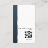 Beruflich Modernes Blue & Gold Foto Notar Visitenkarte (Rückseite)