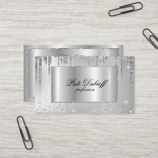 Beruflich modernes Corporate Silver Visitenkarte (Vorderseite/Rückseite Beispiel)