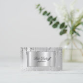 Beruflich modernes Corporate Silver Visitenkarte (Stehend Vorderseite)