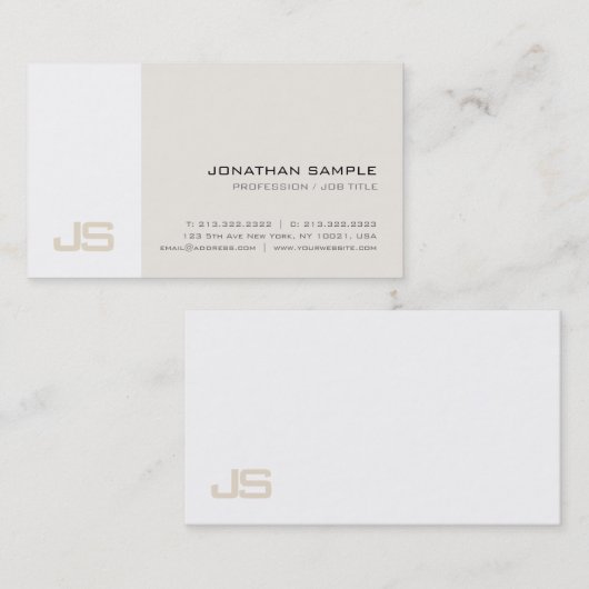 Beruflich modernes Design Mit Monogramm Visitenkarte (Vorne/Hinten)