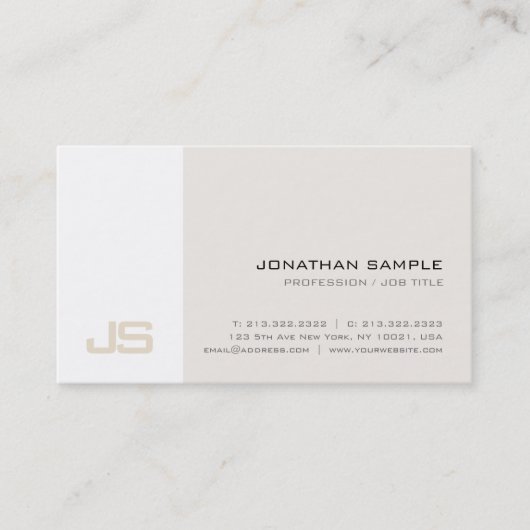Beruflich modernes Design Mit Monogramm Visitenkarte (Vorderseite)