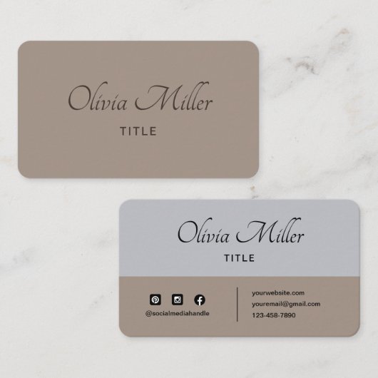 Beruflich Modernes Einfaches Elegantes Minimalisti Visitenkarte (Vorne/Hinten)