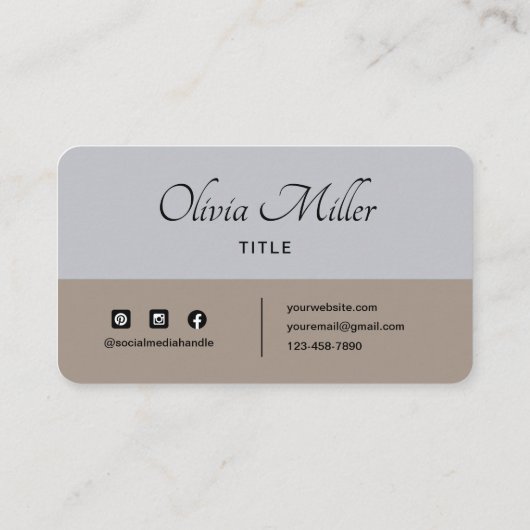 Beruflich Modernes Einfaches Elegantes Minimalisti Visitenkarte (Rückseite)