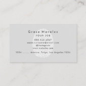 Beruflich Modernes Einfaches Grau Minimalistisch Visitenkarte (Rückseite)