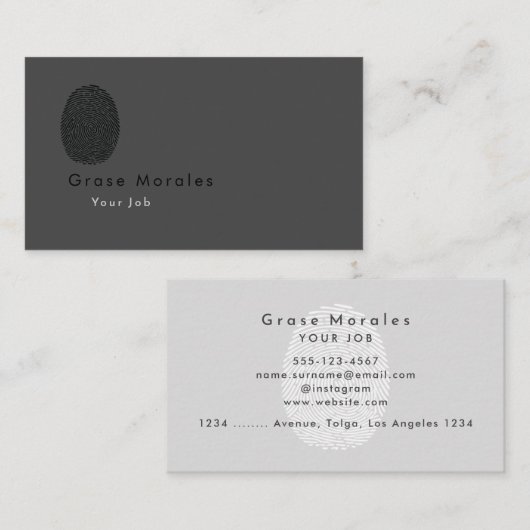 Beruflich Modernes Einfaches Grau Minimalistisch Visitenkarte (Vorne/Hinten)