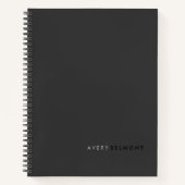 Beruflich Modernes, einfaches Schwarz Minimalistis Notizblock (Vorderseite)