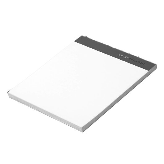 Beruflich Modernes, einfaches Schwarz Minimalistis Notizblock (Rotiert)