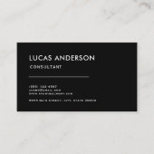 Beruflich Modernes, einfaches Schwarz Minimalistis Visitenkarte (Vorderseite)