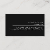 Beruflich Modernes, einfaches Schwarz Minimalistis Visitenkarte (Rückseite)