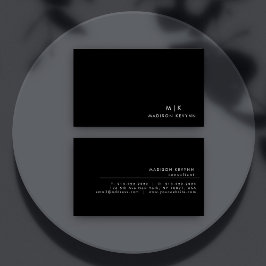 Beruflich Modernes, einfaches Schwarz Minimalistis Visitenkarte