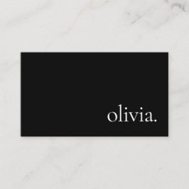 Beruflich Modernes, einfaches Schwarz Minimalistis Visitenkarte