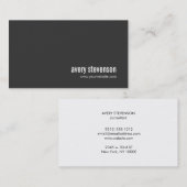 Beruflich Modernes Einfaches Schwarz Minimalistisc Visitenkarte (Vorne/Hinten)