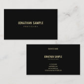 Beruflich Modernes, einfaches Schwarzes Gold Visitenkarte (Vorne/Hinten)