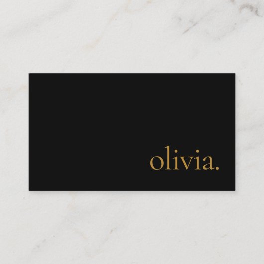 Beruflich Modernes, einfaches Schwarzes Gold Visitenkarte (Vorderseite)