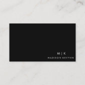 Beruflich Modernes, einfaches Schwarzes Minimalist Visitenkarte (Vorderseite)