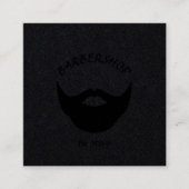 Beruflich Modernes Elegantes Black Barbershop Quadratische Visitenkarte (Vorderseite)