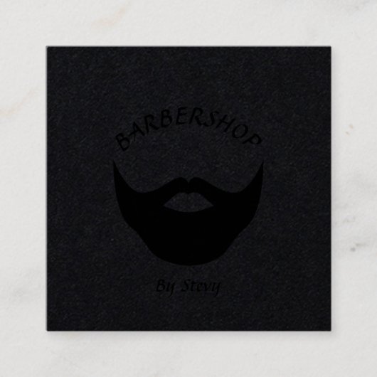 Beruflich Modernes Elegantes Black Barbershop Quadratische Visitenkarte (Vorderseite)