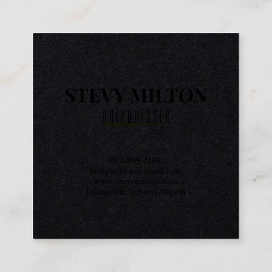 Beruflich Modernes Elegantes Black Barbershop Quadratische Visitenkarte (Rückseite)