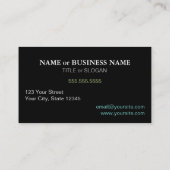 Beruflich Modernes Elegantes Cooles Dunkel Visitenkarte (Rückseite)