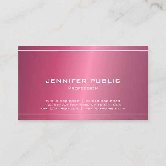 Beruflich Modernes Elegantes Design Schlichte Eleg Visitenkarte (Vorderseite)