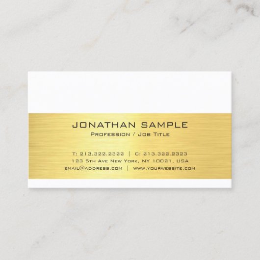 Beruflich Modernes, elegantes Gold Schlicht anmute Visitenkarte (Vorderseite)